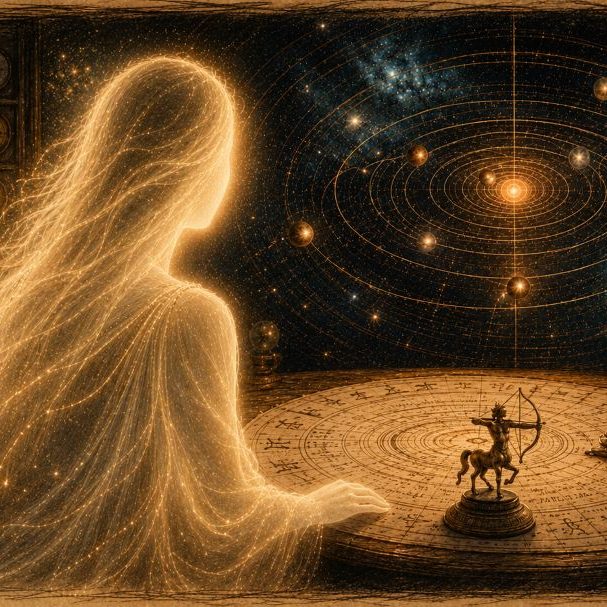 Astronomische Konstellationen, KI-generiert und bearbeitet